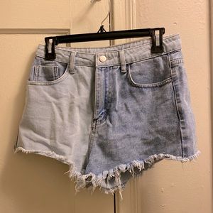 Color-block Jean Shorts